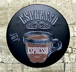 ESPRESSO DEKORATİF RETRO METAL PLAKA 30 CM