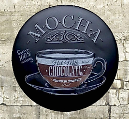 Mocha Dekoratif Metal Plaka