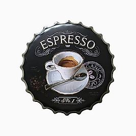 Espresso Dekoratif Metal Kapak