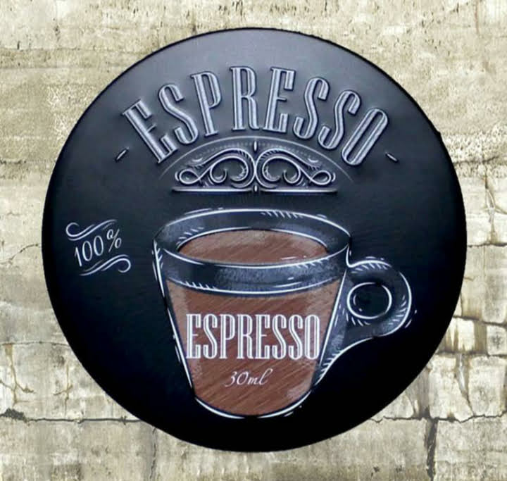 ESPRESSO DEKORATİF RETRO METAL PLAKA 30 CM