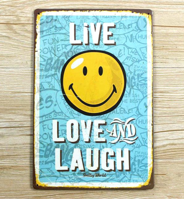 Smile Retro Metal Plaka