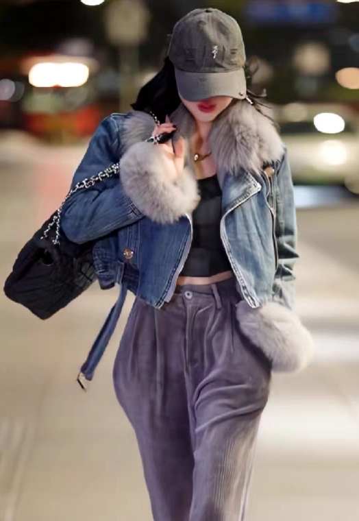 Rui İthal Kürklü Kot Mont